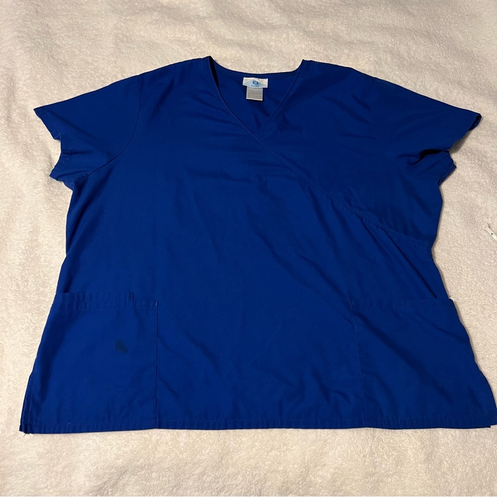 SB Scrubs • 2X • Royal Blue V Neck Scrub Top